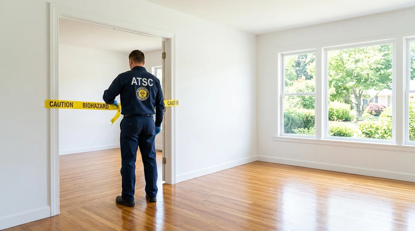 Certified biohazard cleanup crew performing Crime Scene Cleanup in Wilton